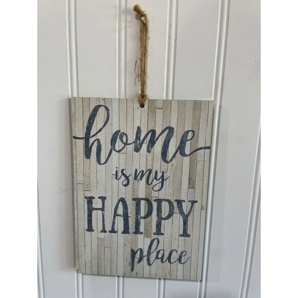 CWI Gifts Home Is My Happy Place Rustic Wood Wall Sign 6x8 PR801 Made in USA